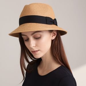 Talula straw fedora with black bow